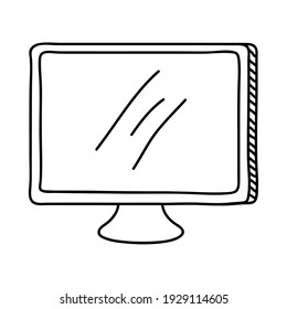 desktop computer device doodle style