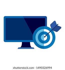 desktop computer device with target arrow