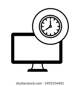 Desktop Computer Device With Time Clock