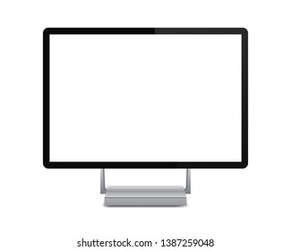Desktop computer display with blank screen isolated on white background.