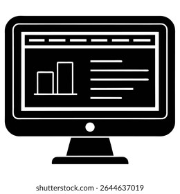 A desktop computer displaying data analytics on the screen showcases a dynamic interface filled with charts, graphs, and real-time metrics. The vivid visuals highlight