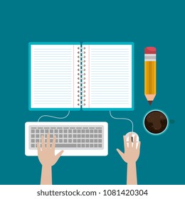 desktop computer with easy e-learning