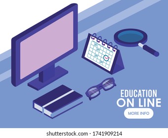 diseño de ilustraciones vectoriales en línea para la educación de computadoras de escritorio
