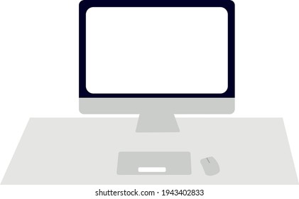 Desktop computer in flat colors