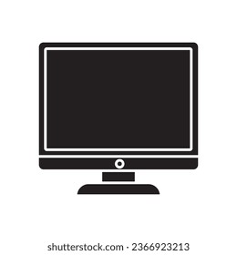 Desktop computer flat icon, lcd screen sign flat illustration on white background..eps