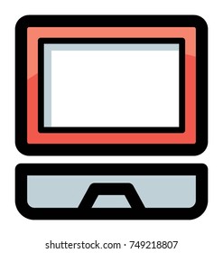 
Desktop computer flat vector Icon, could be the representation of technology in general and computer in particular
