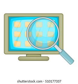 Desktop of computer with folders icon. Cartoon illustration of computer folder vector icon for web design