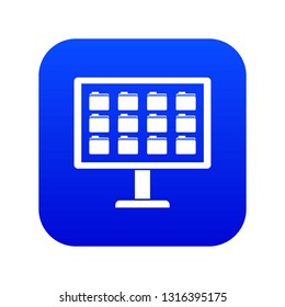 Desktop of computer with folders icon digital blue for any design isolated on white vector illustration