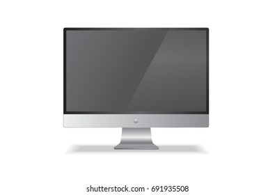 Desktop computer front view vector