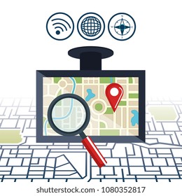 desktop computer with gps navigation software