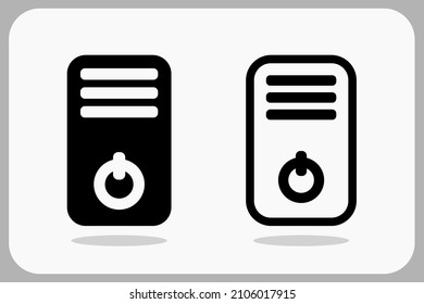 Desktop computer icon. Central Processing Unit icon in vector Illustration.