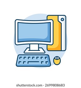 Desktop-Computer-Symbol sauber und moderne Vektorgrafik