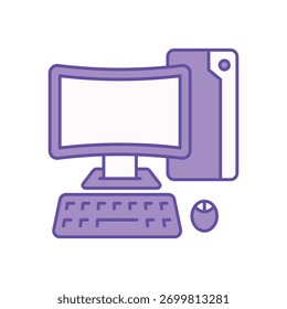Desktop-Computer-Symbol sauber und moderne Vektorgrafik