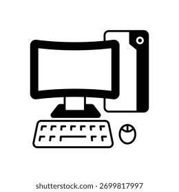 Desktop-Computer-Symbol sauber und moderne Vektorgrafik