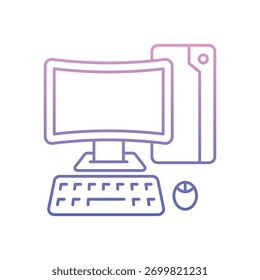 Desktop-Computer-Symbol sauber und moderne Vektorgrafik