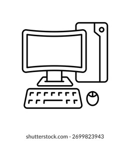 Desktop Computer icon clean and modern vector illustration