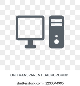 Desktop computer icon. Desktop computer design concept from Electronic devices collection. Simple element vector illustration on transparent background.