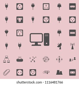 desktop computer icon. Detailed set of  Minimalistic  icons. Premium quality graphic design sign. One of the collection icons for websites, web design, mobile app on colored background