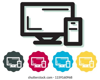 Desktop Computer Icon as EPS 10 File