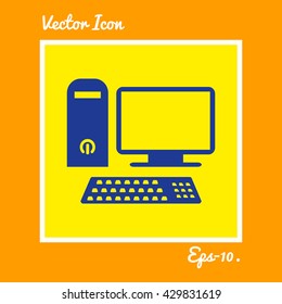 Desktop Computer Icon. Eps-10.
