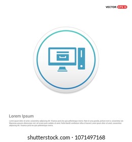 Desktop computer icon Hexa White Background icon template