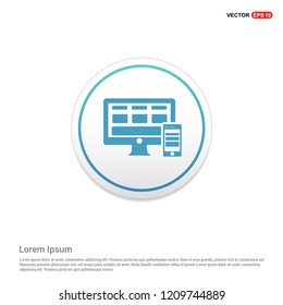 Desktop Computer Icon Hexa White Background icon template - Free vector icon