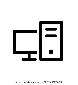 desktop computer icon illustration logo
