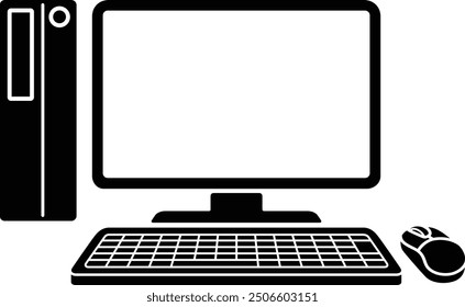 The desktop computer icon isolated on white background