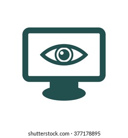 Desktop Computer Icon isolated vector flat design