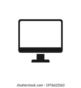 Desktop computer icon in line design style. PC display symbol for web and mobile UI design.