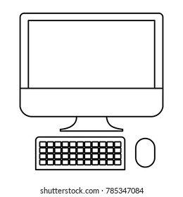 desktop computer icon in monochrome silhouette