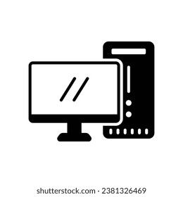 Desktop computer icon for personal computing