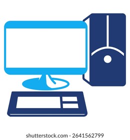 Desktop Computer icon represented by Desktop Computer Dualtone style.