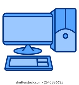 Desktop Computer icon represented by Desktop Computer Blue style.