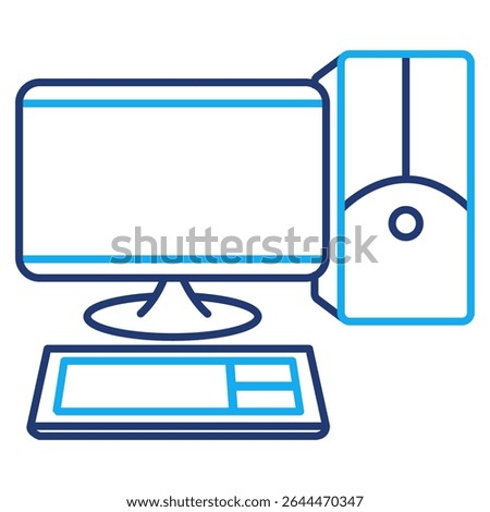 Desktop Computer icon represented by Desktop Computer Dual Line style.