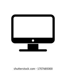 Desktop computer icon. Computer screen symbol isolated on white background. Desktop computer sign in flat style. Vector illustration for web site, mobile application.