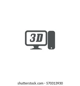 desktop computer icon. sign design
