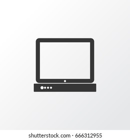 Desktop Computer Icon Symbol. Premium Quality Isolated PC Element In Trendy Style.