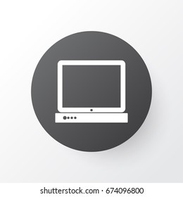 Desktop Computer Icon Symbol. Premium Quality Isolated PC Element In Trendy Style.