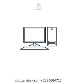 Desktop Computer icon symbol vector illustration isolated on white background