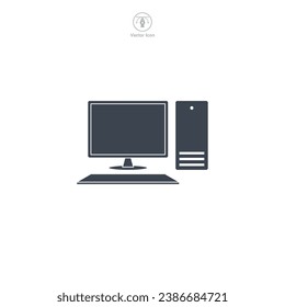 Desktop Computer icon symbol vector illustration isolated on white background