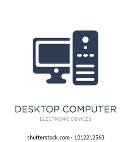 Desktop computer icon. Trendy flat vector Desktop computer icon on white background from Electronic devices collection, vector illustration can be use for web and mobile, eps10