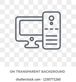 Desktop computer icon. Trendy flat vector Desktop computer icon on transparent background from Electronic devices collection. High quality filled Desktop computer symbol use for web and mobile