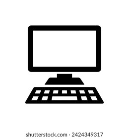 desktop computer icon vector design template simple and clean