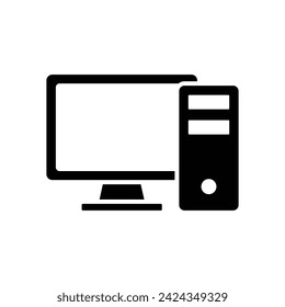 desktop computer icon vector design template simple and clean
