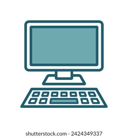 desktop computer icon vector design template simple and clean