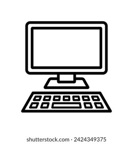 plantilla de diseño vectorial de icono de computadora de escritorio simple y limpia