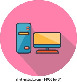 desktop computer icon. vector graphics
