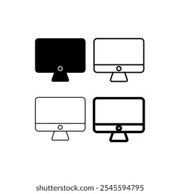 Desktop computer icon. Vector illustration.