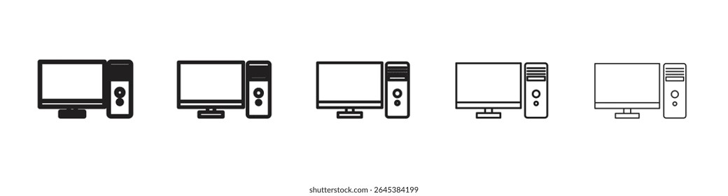 Desktop computer icon vector illustration isolated